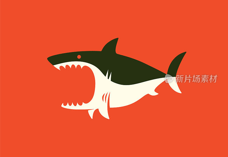 angry shark symbol